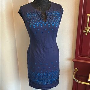 Navy and Royal Blue Cutout Dress